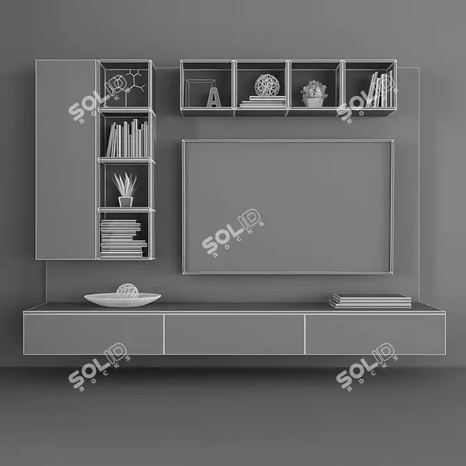 Modern TV Stand Set 117 3D model image 3