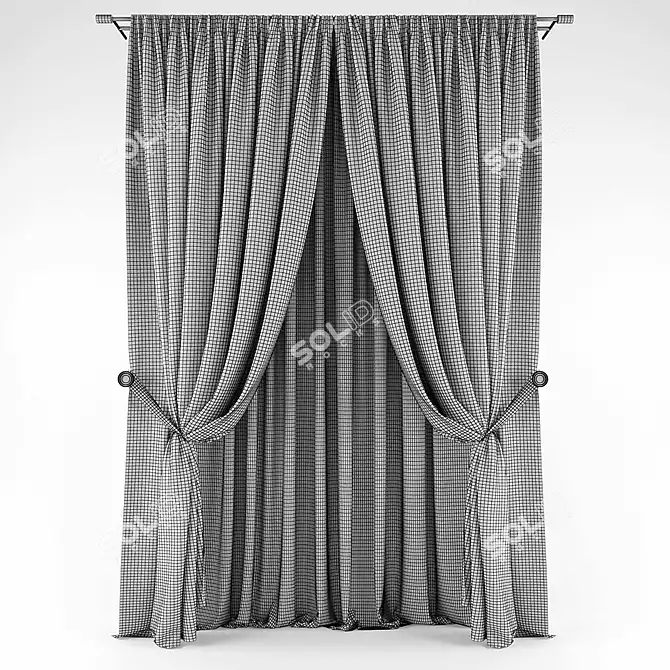 Polys - 117240 Verts - 118717: Sleek Curtain Set 3D model image 2