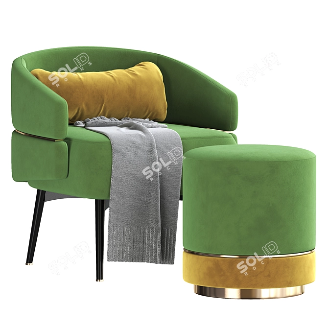 Frato Cario Armchair Parma Stool: Modern Comfort in Style 3D model image 3