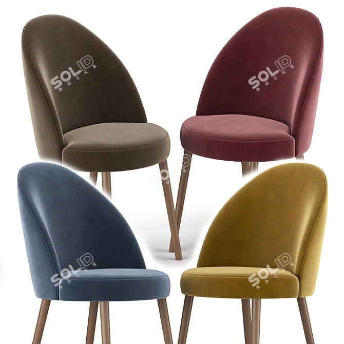 Elegant Barbara Chair 3D model image 2