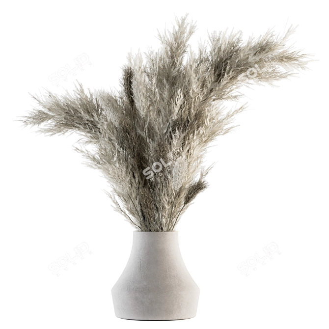 Boho Blooms: Dried Pampas Grass 3D model image 1