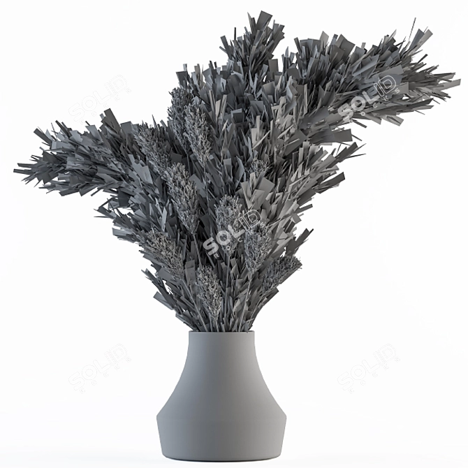 Boho Blooms: Dried Pampas Grass 3D model image 4