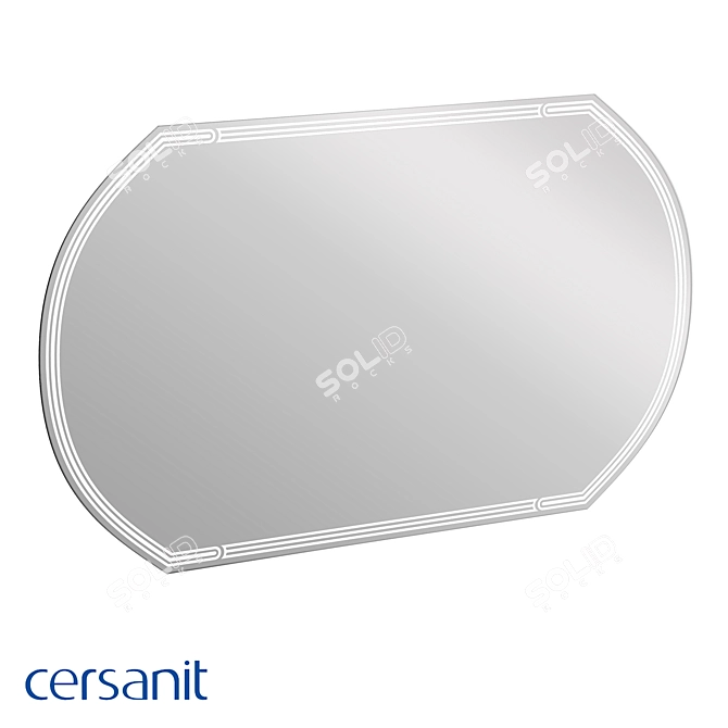 Oval LED Mirror 100x60 with Anti-Fog Illumination 3D model image 2