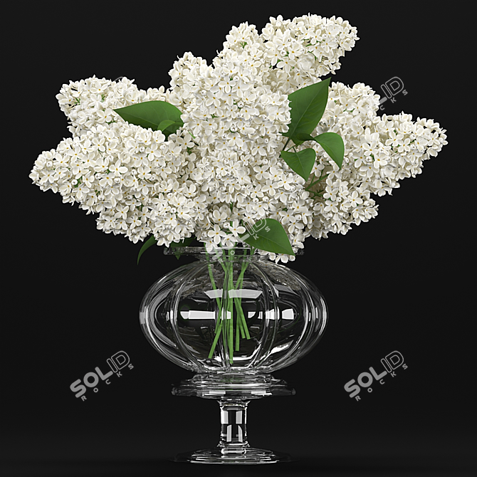 Elegant Orchid Glass Vase 3D model image 1