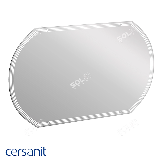 Illuminated Oval LED Mirror 120x70 with Anti-Fog Feature 3D model image 2