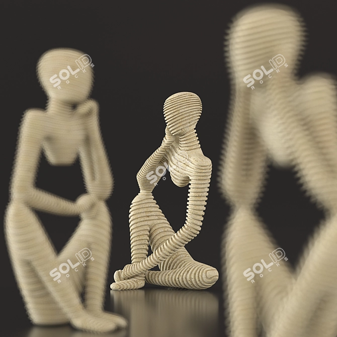 Scandinavian Thinker: Abstract Figurines 3D model image 5