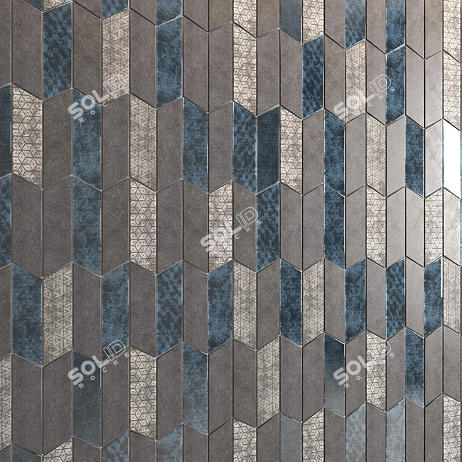 Elegant Rhomboid Glass Mosaic 3D model image 1