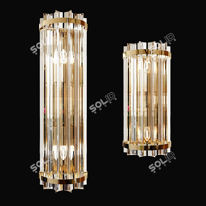 Garda Decor Glass Wall Lamp (Set of 2 - 55cm & 35cm) 3D model image 1