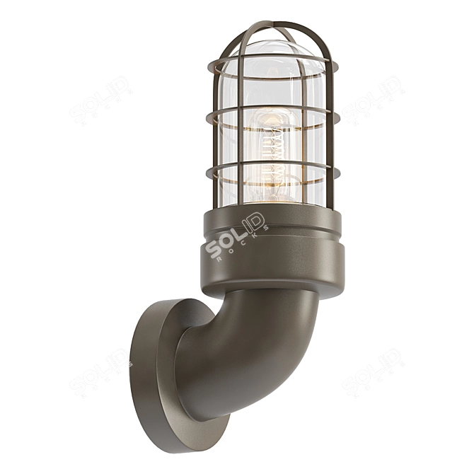 Vintage Bunker Wall Sconce 3D model image 1