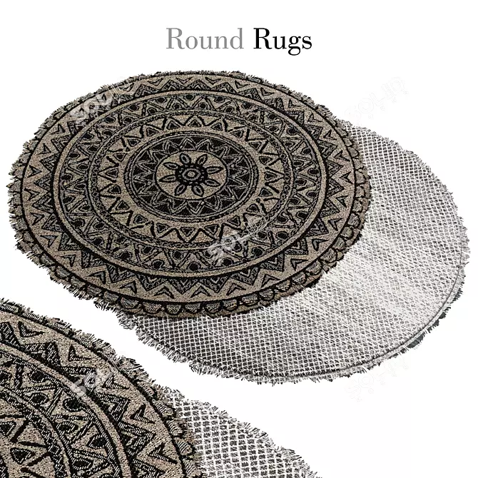 Elegant Round Carpets - Perfect for Any Space 3D model image 1