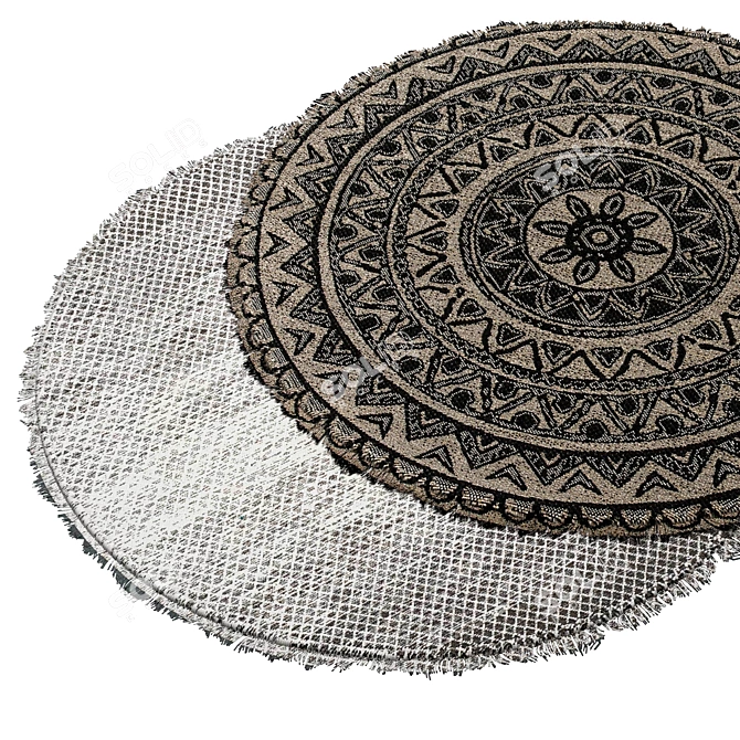 Elegant Round Carpets - Perfect for Any Space 3D model image 2
