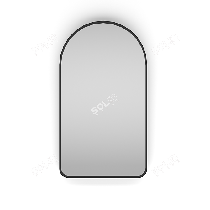 Sleek Arched Mirror: Thin Metal Frame 3D model image 1