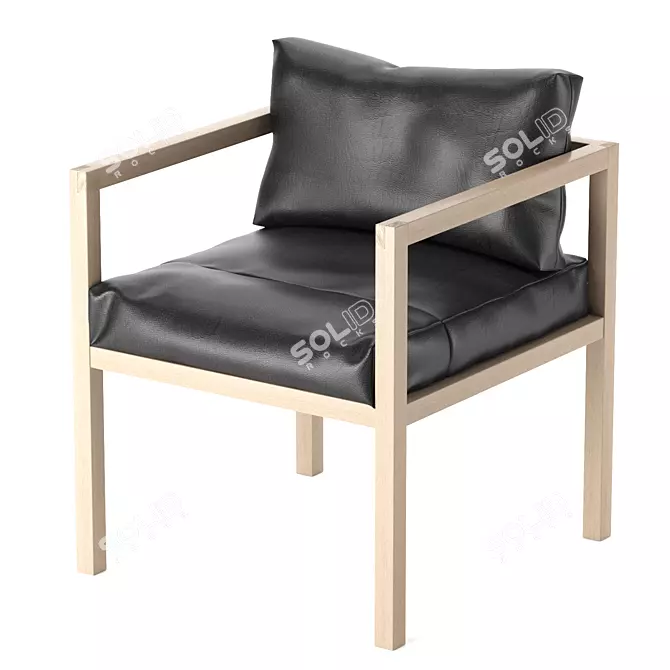 Elegant Leather Dining Chair - Eve Collection 3D model image 1