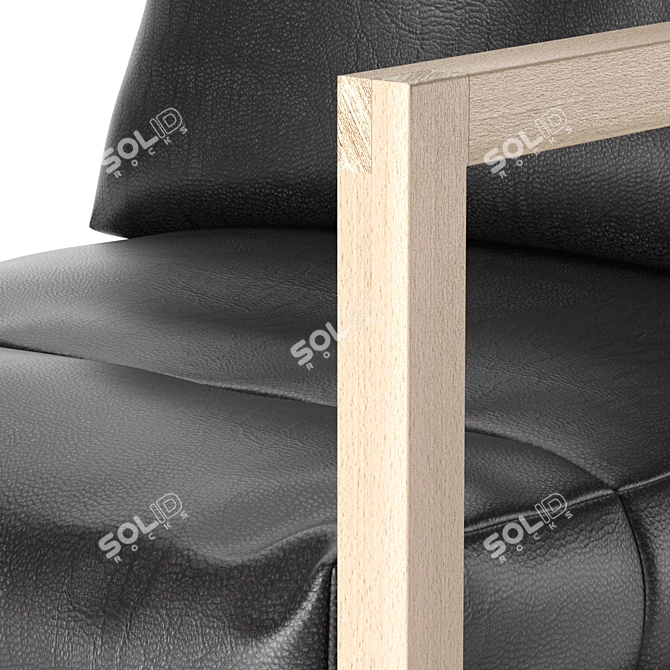 Elegant Leather Dining Chair - Eve Collection 3D model image 4