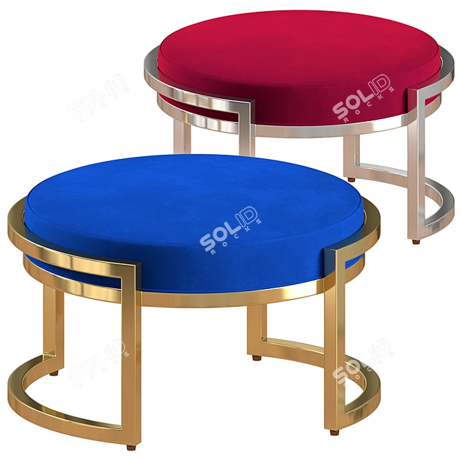MoDRN Marni Metal Ottoman 3D model image 1