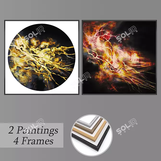 Artistic Wall Decor Set 3D model image 1