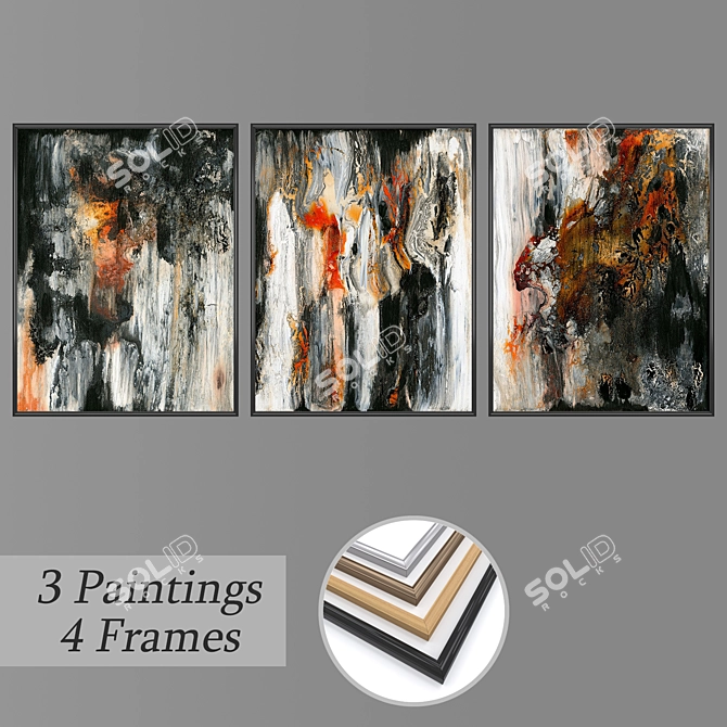 Contemporary Wall Art Set 3137 3D model image 1