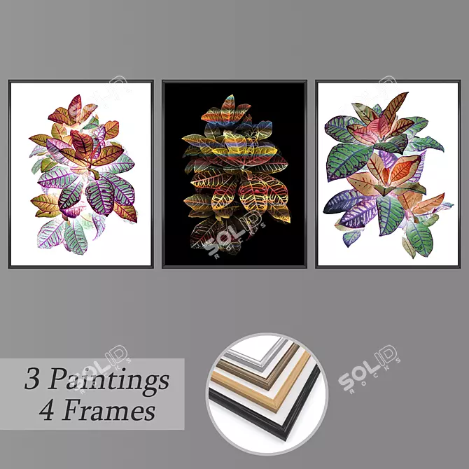 Elegant Wall Art Set 3D model image 1