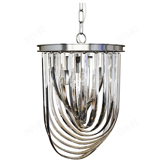 Elegant Chrome Ceiling Lamp 3D model image 2