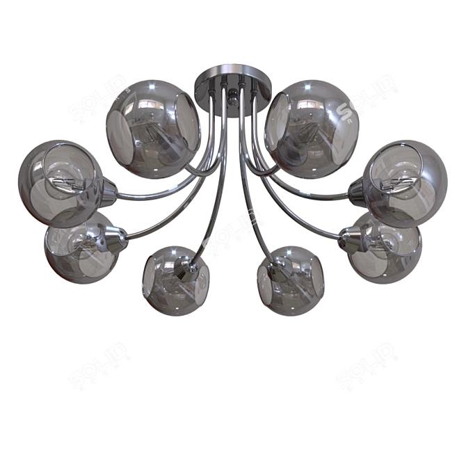 Evoluce Relotte - Elegant Italian Metal and Glass Pendant Light 3D model image 2
