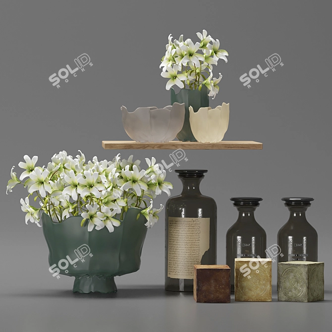 Bathroom Decor Set: Modern Elegance 3D model image 1