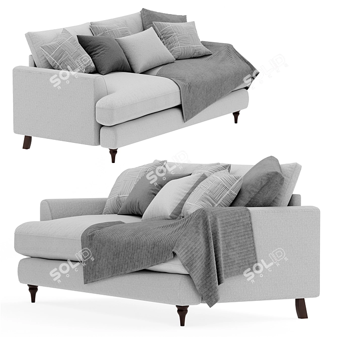 Joules DFS Sofa: Stylish, Spacious, and Comfortable 3D model image 2