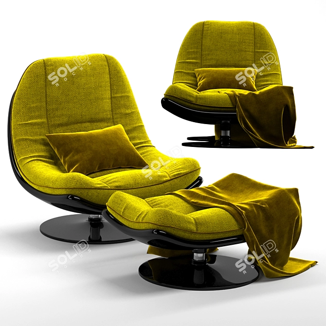 360° Rotation Axis Swivel Armchair 3D model image 1