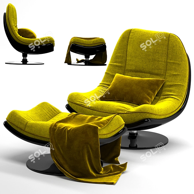 360° Rotation Axis Swivel Armchair 3D model image 2