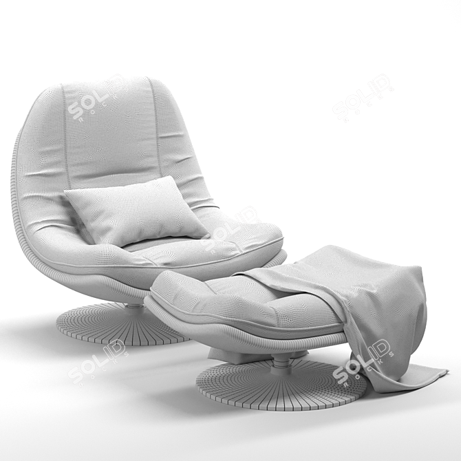 360° Rotation Axis Swivel Armchair 3D model image 4