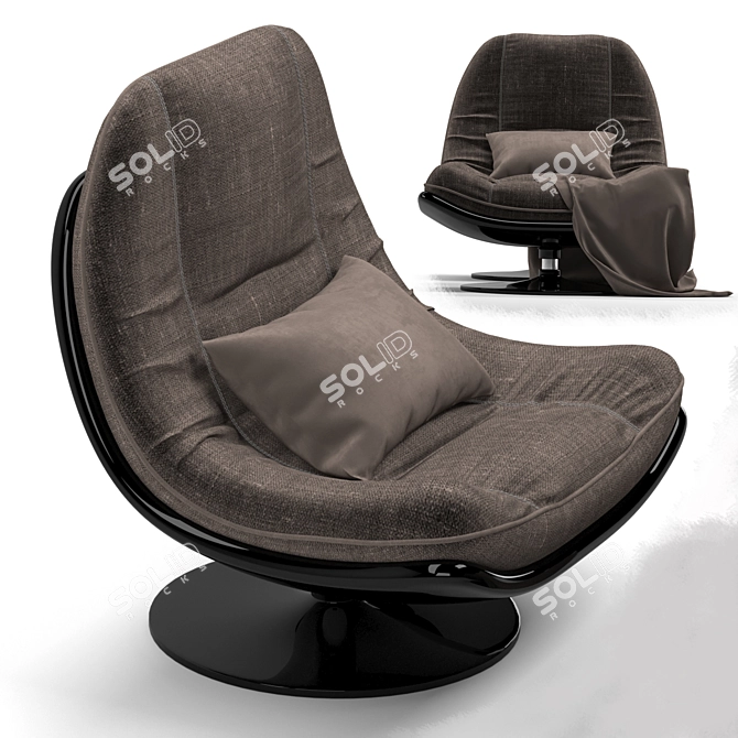 360° Rotation Axis Swivel Armchair 3D model image 6