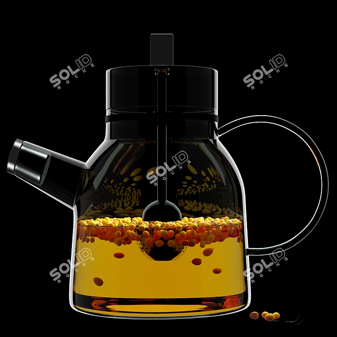 Sleek Glass Kettle 3D model image 2