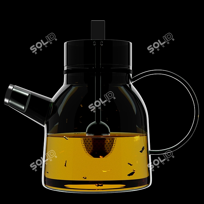 Sleek Glass Kettle 3D model image 3