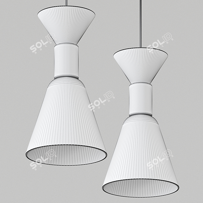 Elegant Alphabet Pendant Light 3D model image 2