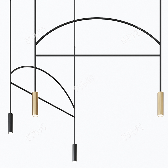 Sleek Archer Pendant Lamp 3D model image 1