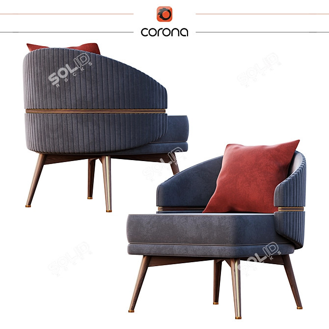 Cozy Billy Armchair: Render-Ready Comfort 3D model image 1