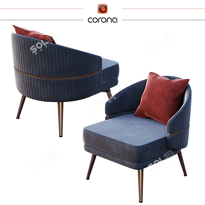 Cozy Billy Armchair: Render-Ready Comfort 3D model image 3