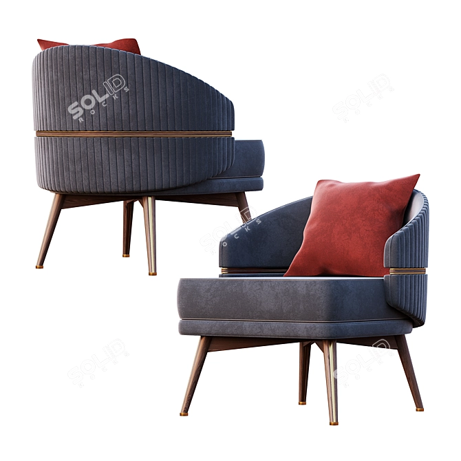 Cozy Billy Armchair: Render-Ready Comfort 3D model image 6