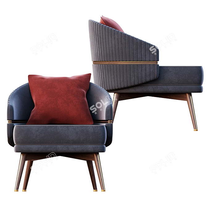 Cozy Billy Armchair: Render-Ready Comfort 3D model image 7