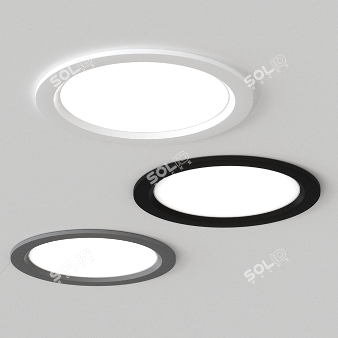 Sleek Vale-Tu Flat Large - LTS Recessed Spotlight 3D model image 1