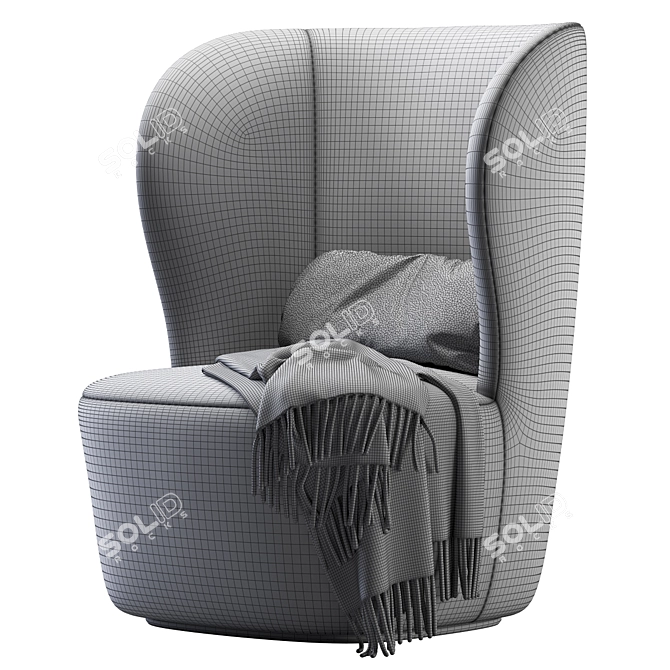 Stay Lounge High Back Gubi Chair 3D model image 5