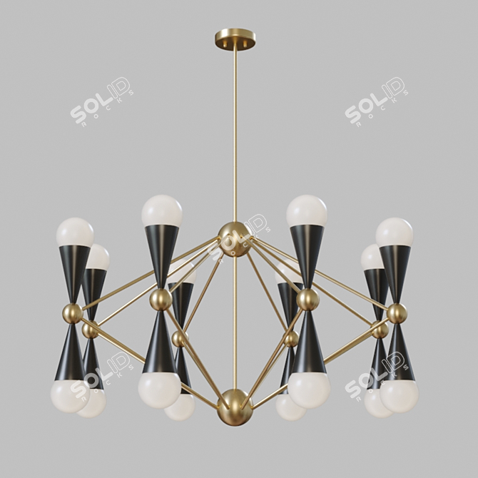 Sputnik Crosby 16-Light Chandelier. California Style 3D model image 1