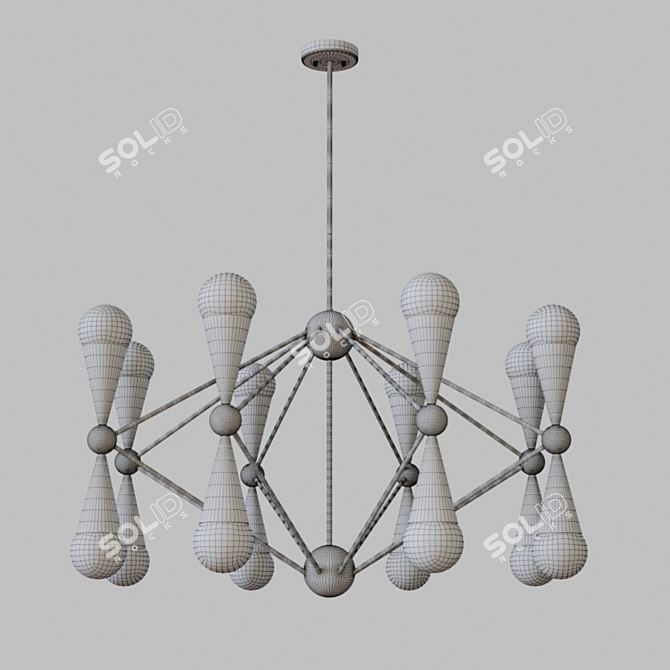 Sputnik Crosby 16-Light Chandelier. California Style 3D model image 2