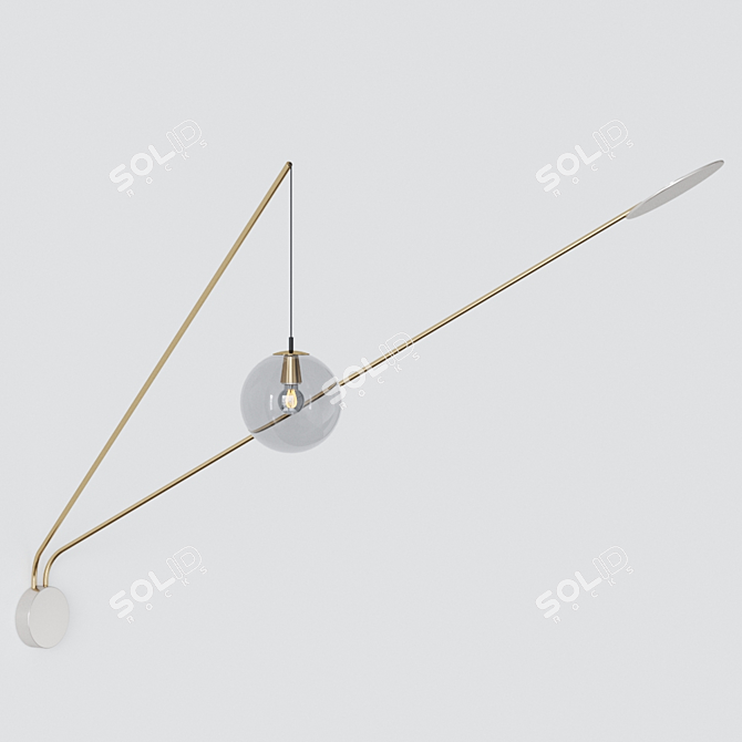 Elegant Inti Swing Arm Sconce 3D model image 2