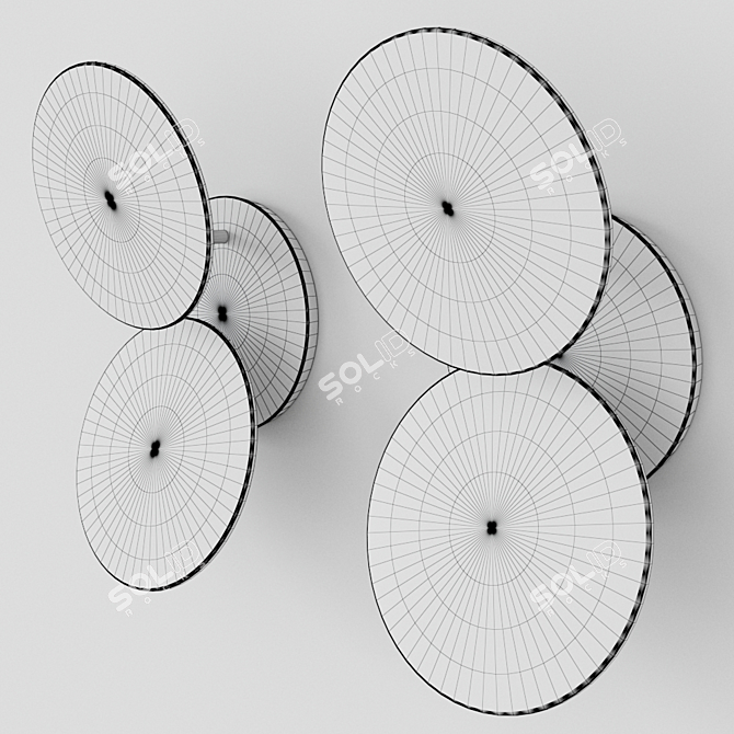 Millelumen Circles Wall: German-Made Sconce 3D model image 2