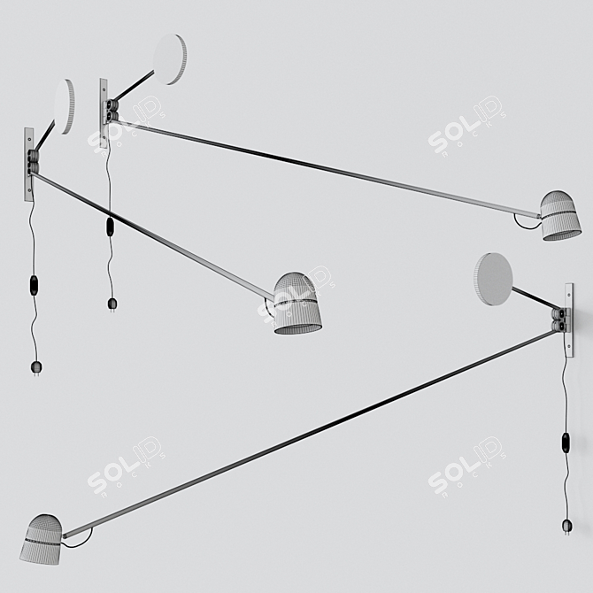 Luceplan Counterbalance Sconce: Modern Italian Wall Lamp 3D model image 4