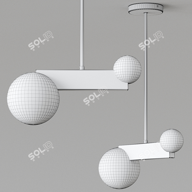 Elegant Metal Pendant Lamp 3D model image 3