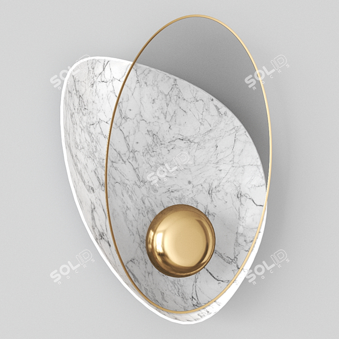 Pearl Wall Lamp: Exquisite Elegance in Every Glow 3D model image 2