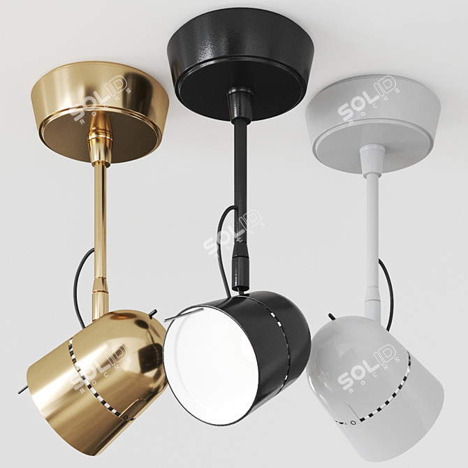 Sleekly Balanced Ceiling Lamp 3D model image 2