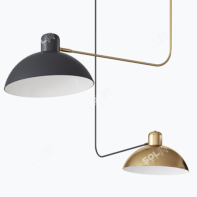 Waldorf Suspension Lamp: Elegant Illumination 3D model image 1