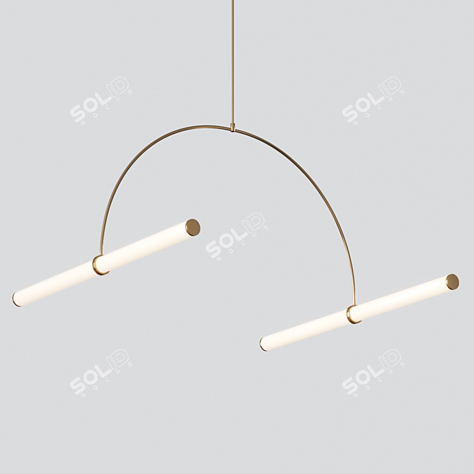 Elegant Tube Pendant Lamp 3D model image 2